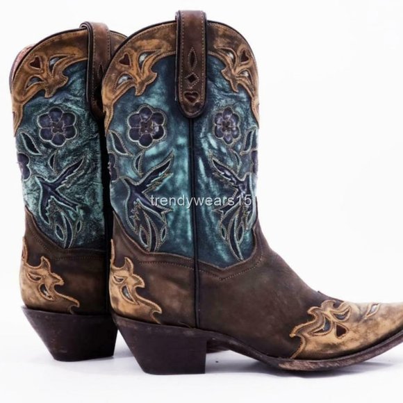DAN POST DP3544 VINTAGE BLUEBIRD WESTERN BOOTS - Picture 6 of 12